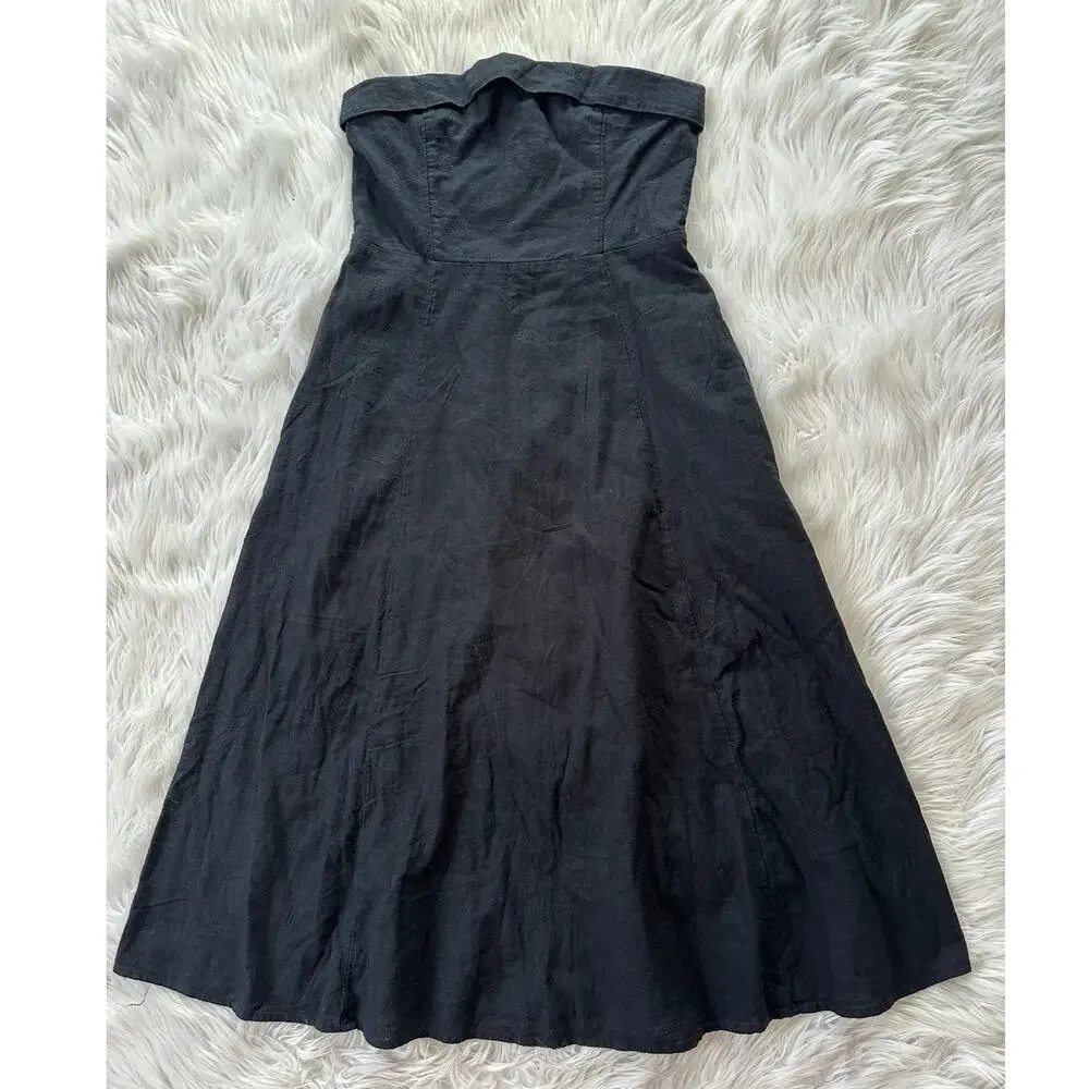 Abercrombie & Fitch Black Strapless Midi Dress - Picture 3 of 7